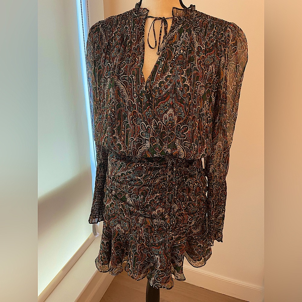 Veronica Beard silk metallic mini dress